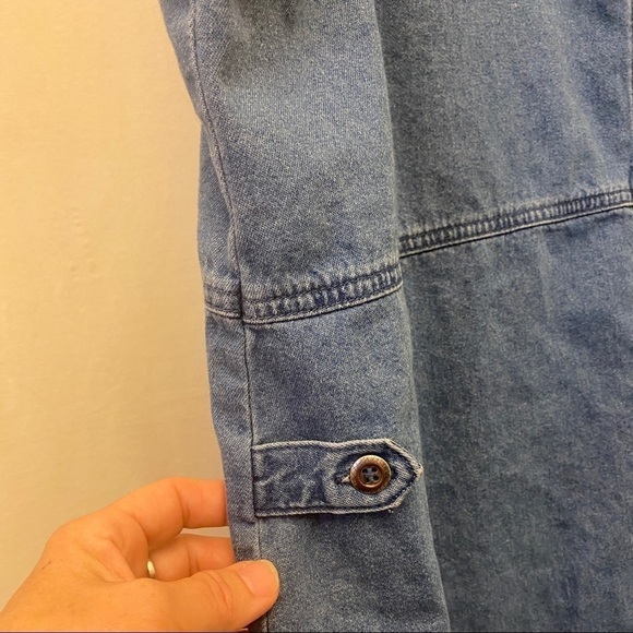 Plus Size 1X Denim Long Maxi Dress, CST Brand, Sleeveless, Jumper, Pockets, Y2K - Picture 4 of 5